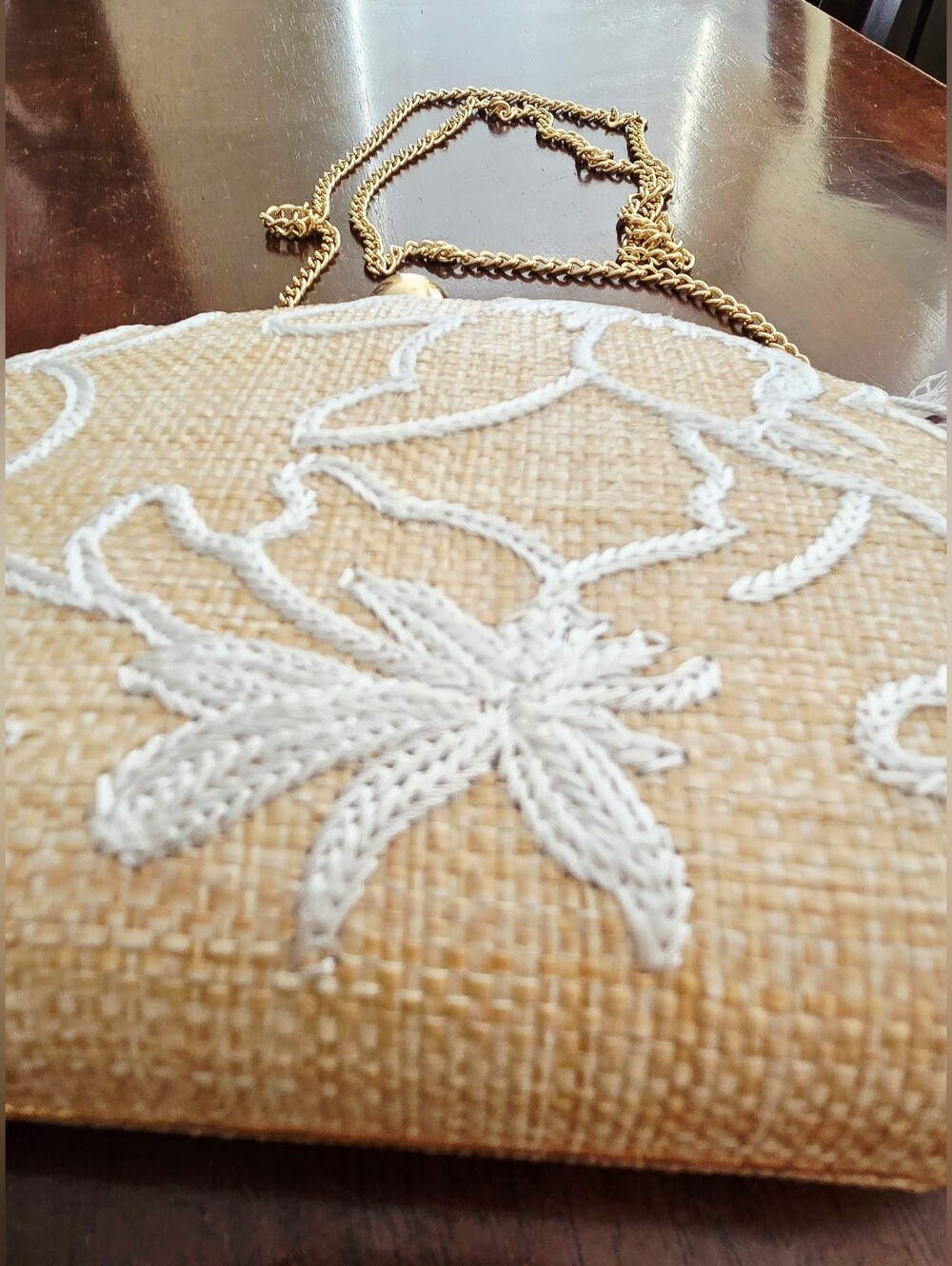 Haute Hippie Cream Straw Clutch - Picture 3 of 5